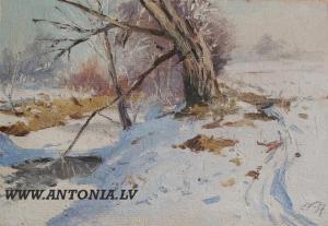 VINTERS Edgars 1919-2014,In the snow,1957,Antonija LV 2011-03-05