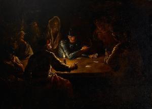 VIOLA Domenico 1610-1696,A soldier in armor and others playing cards at a t,Bonhams GB 2017-06-05