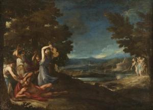 VIOLA Giovanni Battista 1576-1622,Arkadische Landschaft mit Orpheus und den Mänaden,Nagel 2020-03-18