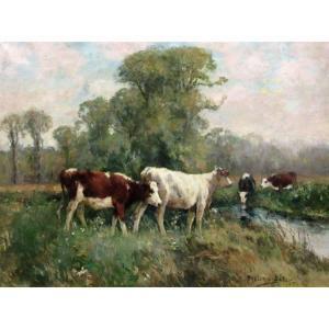 VIPOND EDE FREDERICK CHARLES 1865-1907,Cows Watering,1894,William Doyle US 2016-06-08