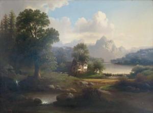 VIRBICKY 1800-1800,Vue sur le lac,Saint Germain en Laye encheres-F. Laurent FR 2014-07-06