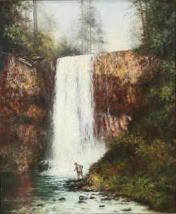 VIRGIL TROYON HILL Thomas 1871-1922,Fishing at the Waterfall,Clars Auction Gallery US 2021-10-17