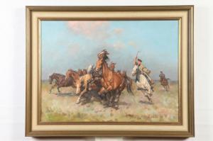 VISKI JEAN 1891-1965,Two Riders Gather a Herd,Sloans & Kenyon US 2023-07-27