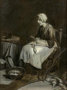 VISPRÉ François Xavier 1730-1790,L'éplucheuse de pommes de terres,Daguerre FR 2020-10-06