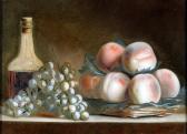 VISPRE VICTOR 1727,STILL LIFE OF PEACHES ON A WICKER DISH, GRAPES AND,2008,Lawrences GB 2014-01-17