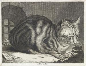 VISSCHER Cornelis I 1520-1586,The Large Cat,1657,Swann Galleries US 2019-05-02