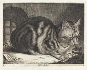 VISSCHER Cornelis 1629-1658,The Large Cat,1657,Swann Galleries US 2019-10-29