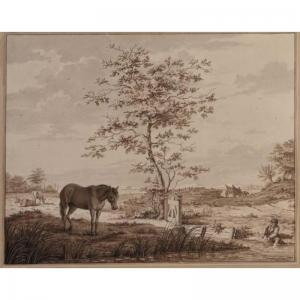 VISSER BENDER Johannes Pieter 1785-1813,landscape with a horse and a boy with his feet in,Sotheby's 2004-11-02