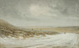 VISSER Gerardus Paschalis 1898,Chasseurs dans les dunes enneigées,Campo & Campo BE 2021-01-30