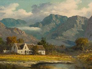 VISSER Victor N,Mountain Landscape with Cape Dutch Cottage,20th,5th Avenue Auctioneers 2017-10-15