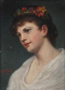 VITAL F,Portrait of girl with flowers in her hair,Bernaerts BE 2017-06-19