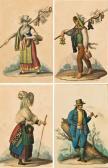 VITO de Michele 1800-1800,Quattro disegni con figure popolari in costume,Della Rocca IT 2008-12-03