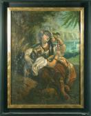 VITTALY Jules 1800-1800,Unter einem Baum sitzende, maskierte Zigeunerin, e,Bloss DE 2008-03-10
