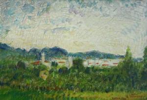 VITTORINI Umberto 1890-1979,Visione di Barga dal Pian Grande,1974,Saletta d'arte Viviani 2018-12-08