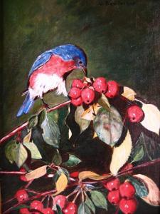 Vivian BEVILACQUA 1916-2003,Bird with Berries,Litchfield US 2009-02-04
