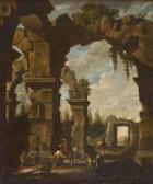 VIVIANI Ottavio 1579,FIGURES AND HORSEMEN BY CLASSICAL RUINS,Lyon & Turnbull GB 2006-11-28