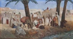 VIVIEN Paul 1900-1900,Halte dans l'oasis.,1946,Damien Leclere FR 2011-11-05