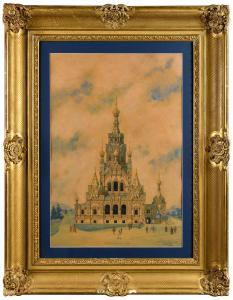 VLADIMIROV Ivan Alexeievitch,Projet d\’une cathédrale dans le style néo-russe,1894,Osenat 2022-04-17