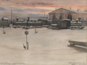 VLADIMIROV Ivan Alexeievitch 1869-1947,Train depot,1920,Bonhams GB 2021-12-01