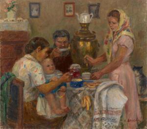 VLASOVA Klara Filippovna 1926-2022,Family Dinner,1952,MacDougall's GB 2023-03-25