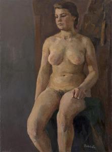VLASOVA Klara Filippovna 1926-2022,Seated Nude,1948,MacDougall's GB 2017-11-29