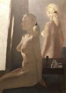 VLASZOV Alexej 1952-2008,Nude in front of the mirror,Pinter HU 2022-02-28
