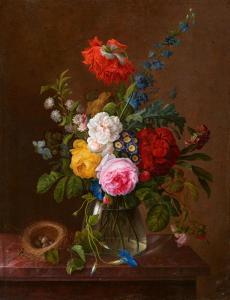 VOELCKER Gottfried Wilhelm 1775-1849,Flower Still Life with a Bird´s Nest,1806,Lempertz 2021-06-05