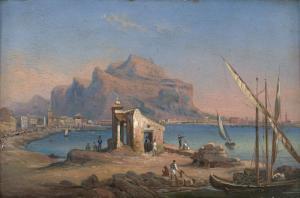 VOGEL Ludwig 1788-1879,Blick auf Palermo mit dem Monte Pellegrino,Galerie Bassenge DE 2023-06-08