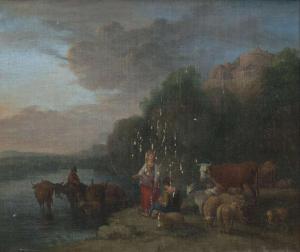 VOGELSANG Isaac 1688-1753,Riverside Scenes with Figures,Adams IE 2016-06-12