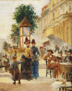VOGLER Paul 1852-1904,Café sur les grands boulevards,Millon & Associés FR 2005-06-21