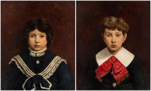 VOIGT FOLGER August 1836-1918,Boy and Girl,1880,Shapiro Auctions US 2019-11-02