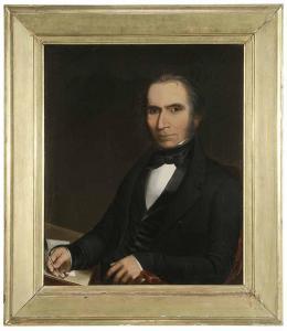VOIGT Lewis Towson,Portrait of Seated Gentleman Holding a Pen,1843,Brunk Auctions US 2017-03-24