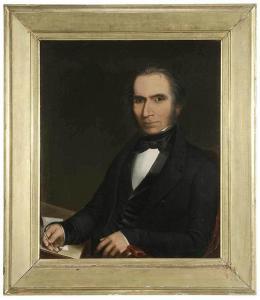 VOIGT Lewis Towson,Portrait of Seated Gentleman Holding a Pen,19th century,Brunk Auctions 2017-11-09