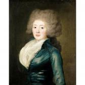 VOILLE Jean Louis 1744-1796,portrait of a lady half length, wearing a blue sat,Sotheby's 2004-07-06