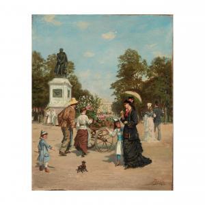 VOIRIN Léon Joseph 1833-1887,Elegantes au parc,1877,Cornette de Saint Cyr FR 2023-05-11