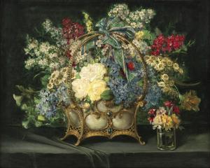 VOISARD J 1800-1900,Still life of flowers in a jardiniere,Nagel DE 2022-11-17