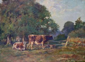 VOISARD MARGERIE Adrien Gabriel 1867-1954,Vaches au pré,1919,Bayeux Encheres FR 2023-12-10