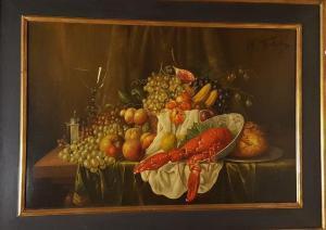 VOKOS Nikolaos 1861-1902,Fruits et homard,Rossini FR 2019-10-02