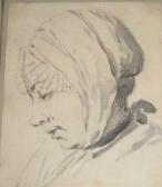 VOLAIRE IL CAVALIER Jacques Antoine,Study of a Woman's Head in Profile.,Swann Galleries 2009-06-18