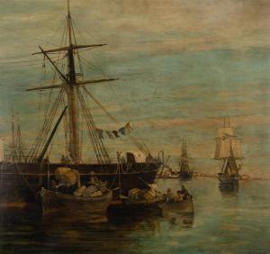 VOLANAKIS Constantinos 1837-1907,Ships in a Harbor,William Doyle US 2023-05-17