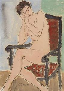 VOLF Frantisek 1897-1983,Nude Girl Sitting,1958,Palais Dorotheum AT 2016-09-24