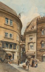 VOLKEL Reinhol 1873-1938,Griechengasse in Vienna,1891,Palais Dorotheum AT 2022-04-20
