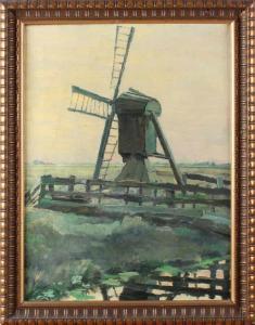 VOLKERS a,Polder Face with windmill,1920,Twents Veilinghuis NL 2017-04-14