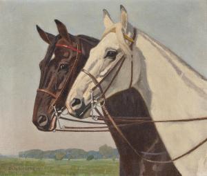 volkers fritz 1868-1944,Zwei Pferde mit Geschirr,1913,Hargesheimer Kunstauktionen DE 2011-09-17