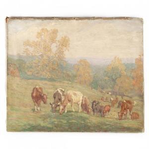 VOLKERT Edward Charles 1871-1935,Cows on a Hillside,1915,Leland Little US 2019-09-21