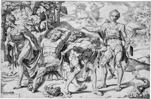 VOLKERTSZ COORNHERT Dirk 1519-1590,Die Verhöhnung Noahs,1550,Galerie Bassenge DE 2019-05-29
