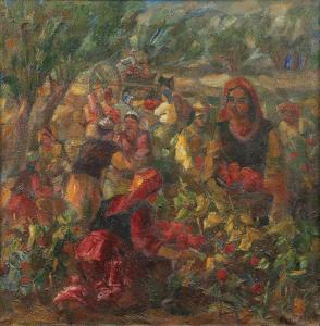VOLKOV Aleksandr Nicolaev 1886-1957,'Tomato Harvest' ['Сбор помидоров'],1944,Bonhams GB 2021-12-01