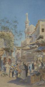 VOLKOV MUROMZOFF Aleksandr Nikolaev. 1844-1928,Street scene, Cairo,1889,Rosebery's GB 2021-11-18