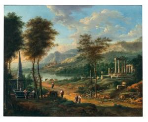 VOLLERDT Johann Christian 1708-1769,An Arcadian river landscape with figures and r,Palais Dorotheum 2023-06-21