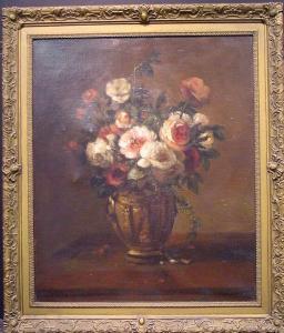 VOLLON Antoine 1833-1900,STILL LIFE WITH ROSES IN AN URN,William Doyle US 2003-05-21